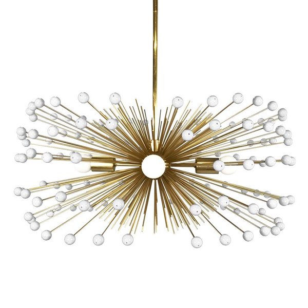 White Beaded Urchin Chandelier Sputnik  Золотой Белый в Воронеже | Loft Concept 