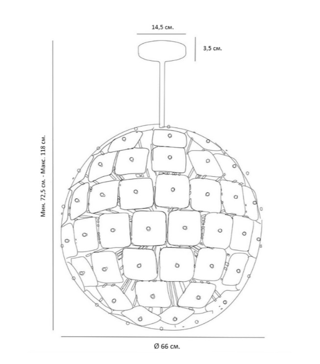 Люстра Sputnik Square Matt Chandelier в Воронеже