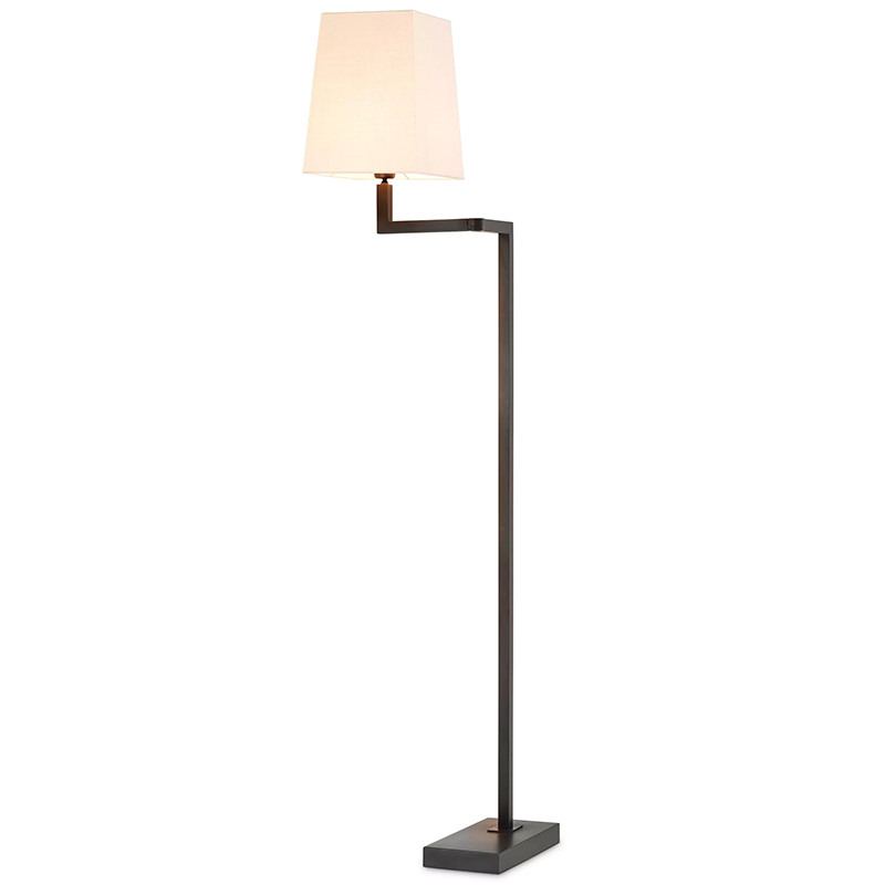 Торшер Eichholtz Floor Lamp Cambell Bronze Белый Темная бронза в Воронеже | Loft Concept 