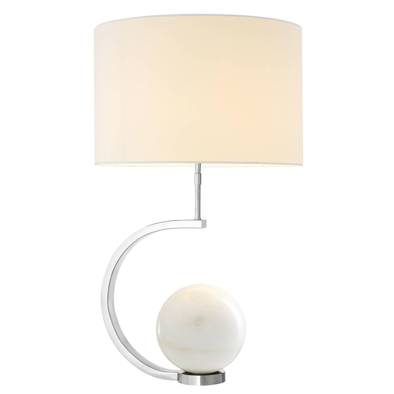 Настольная лампа Eichholtz Table Lamp Luigi white marble Белый Никель Белый Мрамор Bianco в Воронеже | Loft Concept 