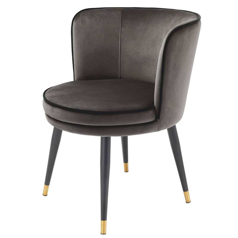 Стул Eichholtz Dining Chair Grenada grey Серый Черный Латунь в Воронеже | Loft Concept 