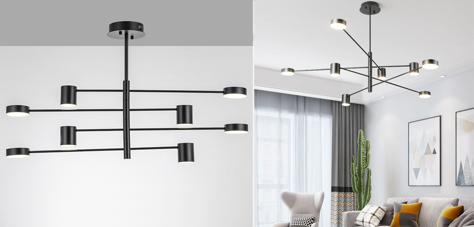 Светильник LED Lighting Black 8 lampholders Светильник LED Lighting Black 8 lampholders - Loft-Concept в Воронеже