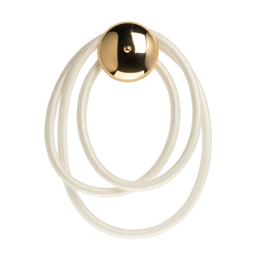 Бра с круглым золотистым основанием и белыми изогнутыми световыми линиями Luke Lampco Tracer Lamp Золотой в Воронеже | Loft Concept 