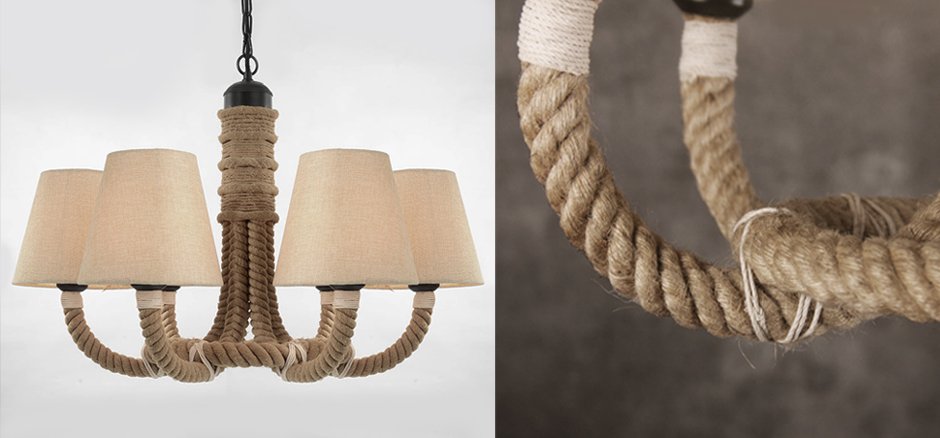 Люстра Rattan Chandelier Loft Rope Light Люстра Rattan Chandelier Loft Rope Light - Loft-Concept в Воронеже