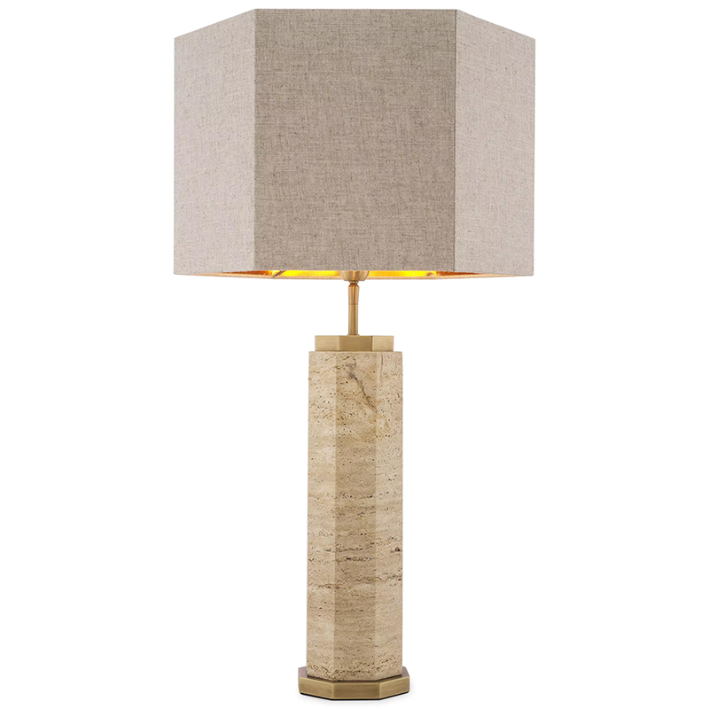Настольная лампа Eichholtz Table Lamp Newman Бежево-серый Серый Латунь в Воронеже | Loft Concept 