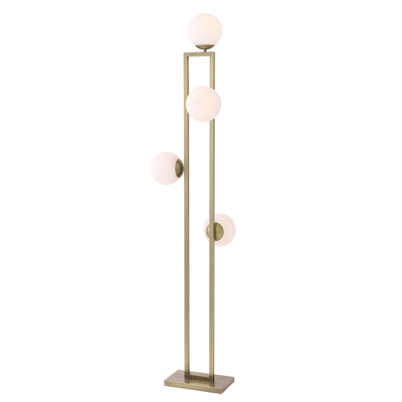 Торшер Eichholtz Floor Lamp Pascal brass Латунь Белый в Воронеже | Loft Concept 