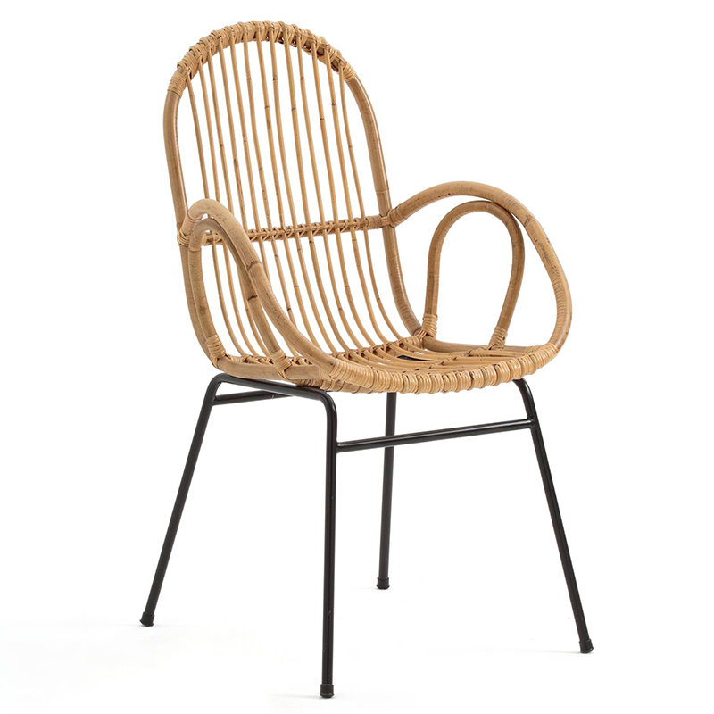 Стул Lucca Wicker Chair Бежевый Черный в Воронеже | Loft Concept 