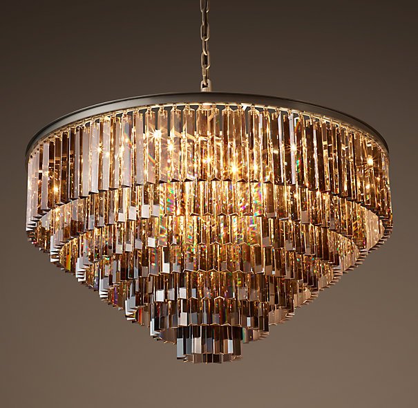 Люстра RH 1920s Odeon Smoke Glass Fringe Chandelier -80, 100 Черный в Воронеже | Loft Concept 