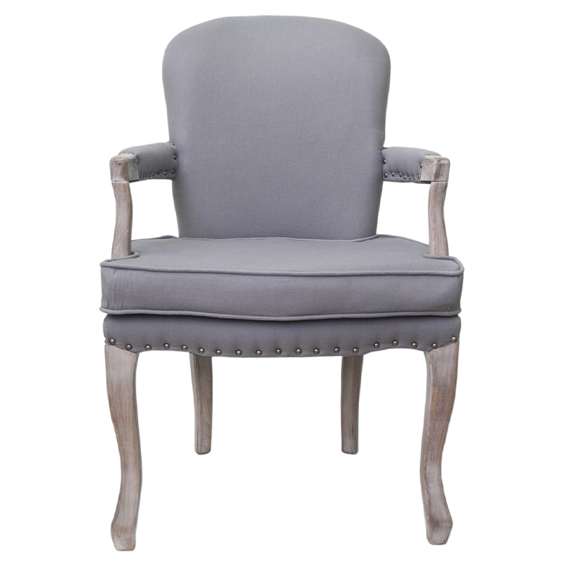 Кресло Aubrey Classical Armchair grey flax Серый Коричневый в Воронеже | Loft Concept 