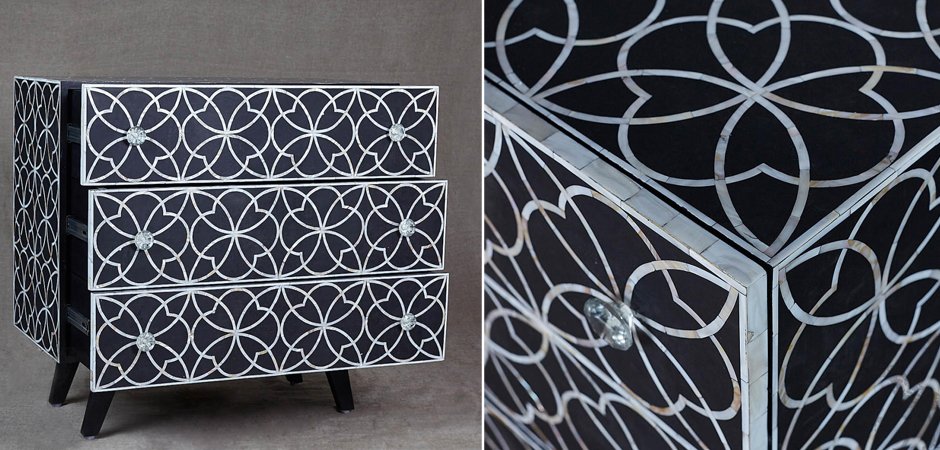 Комод с инкрустацией костью Inlaid Bone Flower Geometry Комод с инкрустацией костью Inlaid Bone Flower Geometry - Loft-Concept в Воронеже