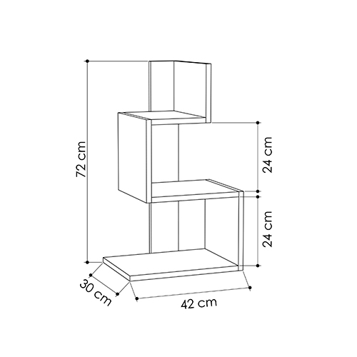 Стол приставной трехъярусный белого цвета ROSIE SIDE TABLE WHITE OAK в Воронеже