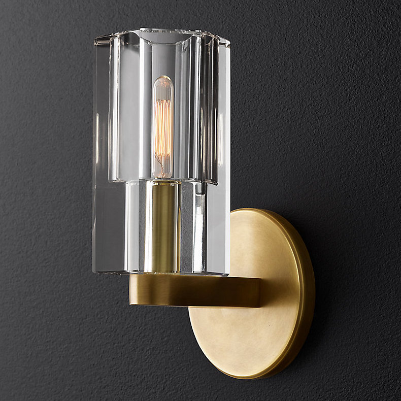 Бра Restoration Hardware Arcachon Single Sconce Прозрачное Стекло Латунь в Воронеже | Loft Concept 