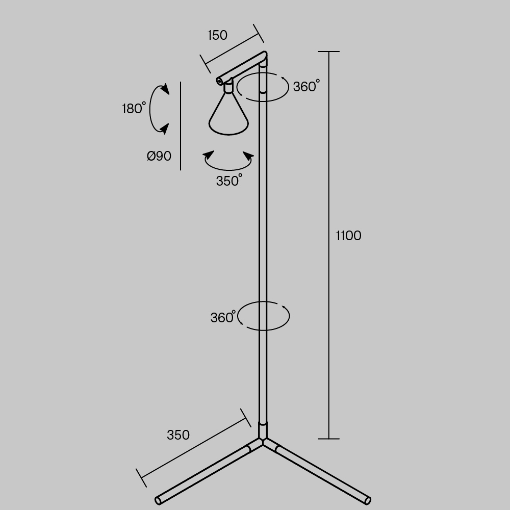 Напольный торшер светодионый Stripe 3000К 20Вт в Воронеже