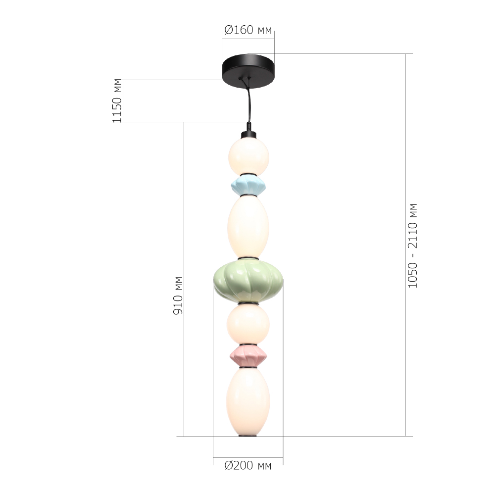 Подвесной светильник фигурный с керамическими элементами 32W LED Fragrant Light в Воронеже