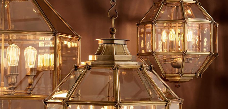 Люстра Lantern Owen Brass M - Loft-Concept в Воронеже