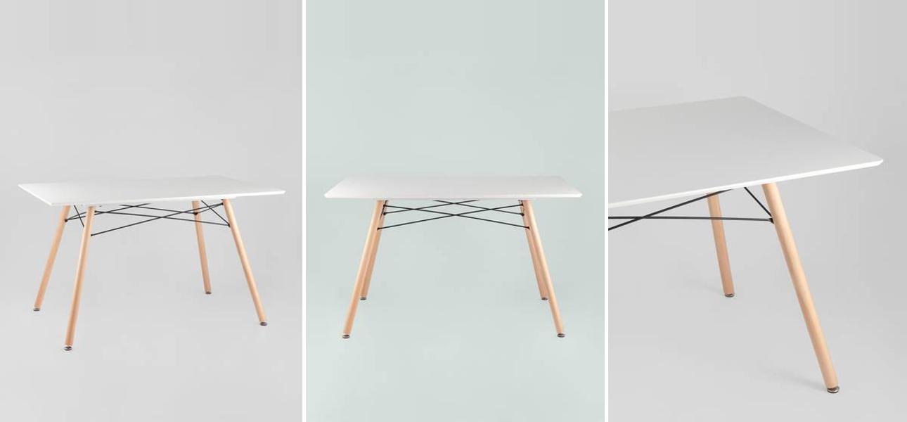 Стол обеденный квадратный Paolini белая столешница - фото