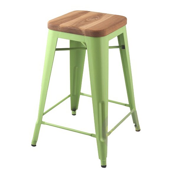 Барный стул Tolix Board Seat barstool Желтый Салатовый Черный Красный Нержавеющая сталь Белый Голубой пастельный Древесина в Воронеже | Loft Concept 