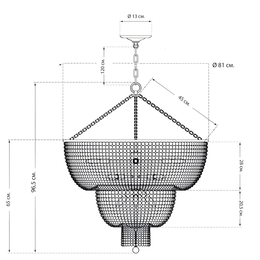 Люстра двухъярусная со стеклянными бусами Glass Bead Chandelier в Воронеже