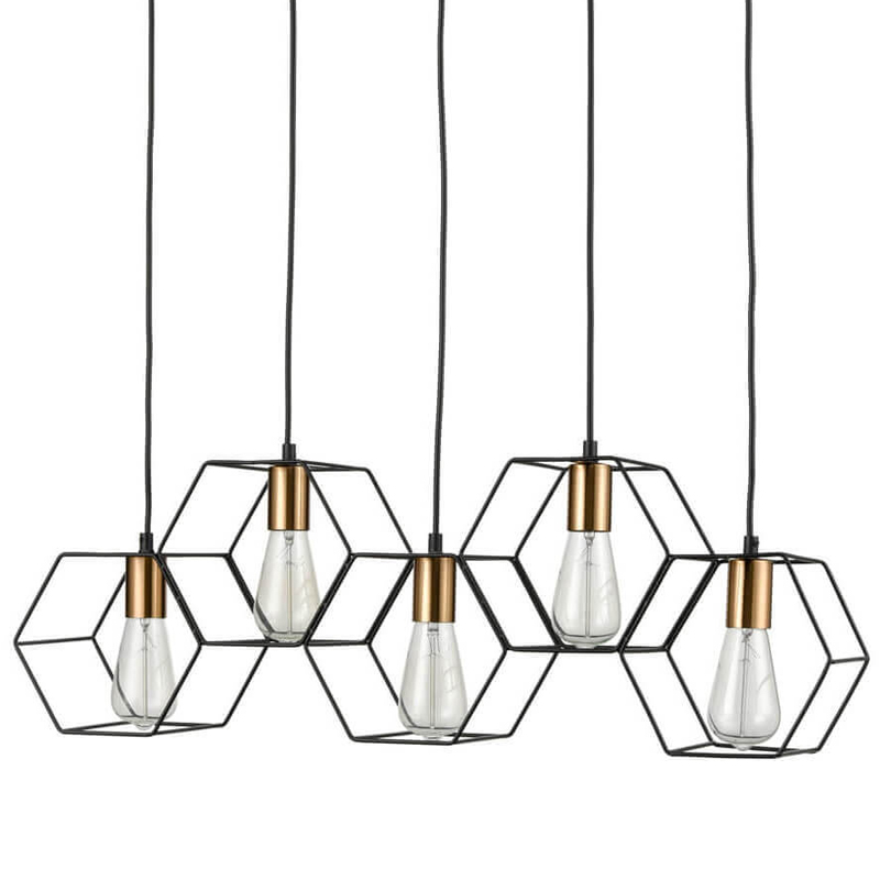 Люстра Loft Wire Cage Pendant 5 Черный в Воронеже | Loft Concept 