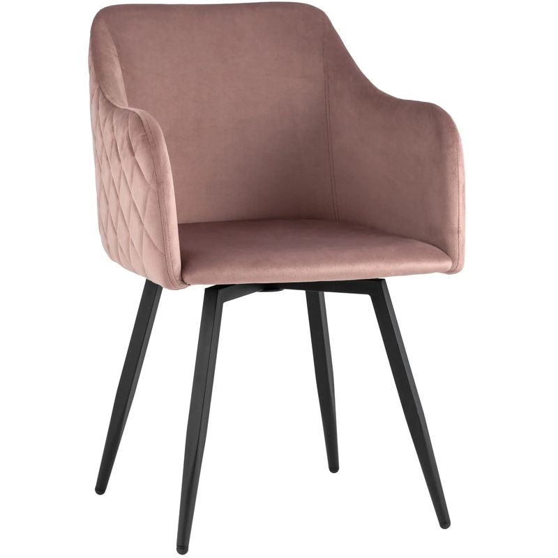 Стул Вращающийся Nika Chair Цвет Пыльная Роза  Розовый пастельный Черный в Воронеже | Loft Concept 