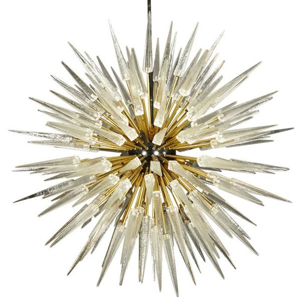 Murano Spike  Sputnik Rock Chandelier Золотой Черный Прозрачное Стекло в Воронеже | Loft Concept 