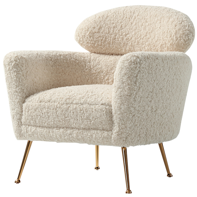 Кресло Milk Boucle Chair Молочный Золотой в Воронеже | Loft Concept 