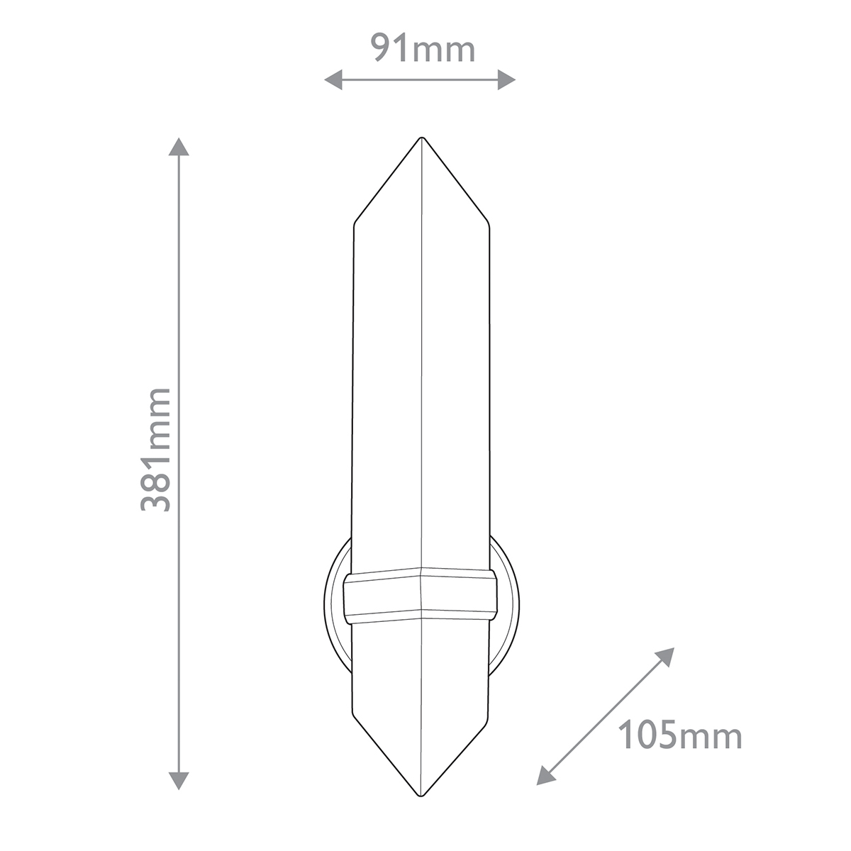 Бра черного цвета металлическое с вертикальным плафоном из алебстра Alora в Воронеже