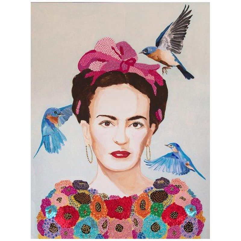 Картина “Frida with Bedazzled Flower Dress and Three Blue Birds” Мульти Картина “Frida with Bedazzled Flower Dress and Three Blue Birds” Мульти в Воронеже | Loft Concept