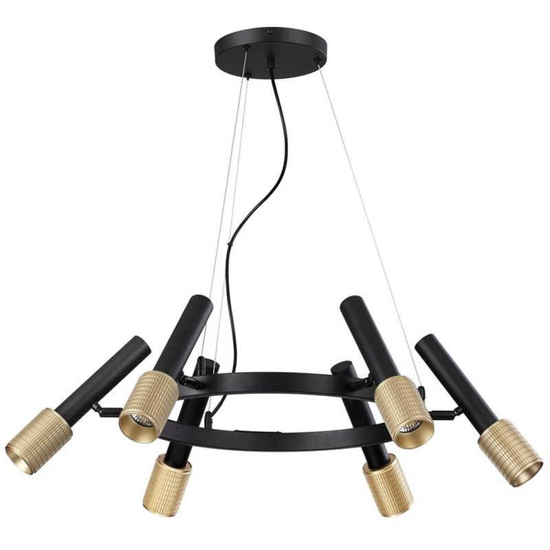 Люстра Eneko Round Chandelier Черный Золотой Люстра Eneko Round Chandelier Черный Золотой в Воронеже | Loft Concept