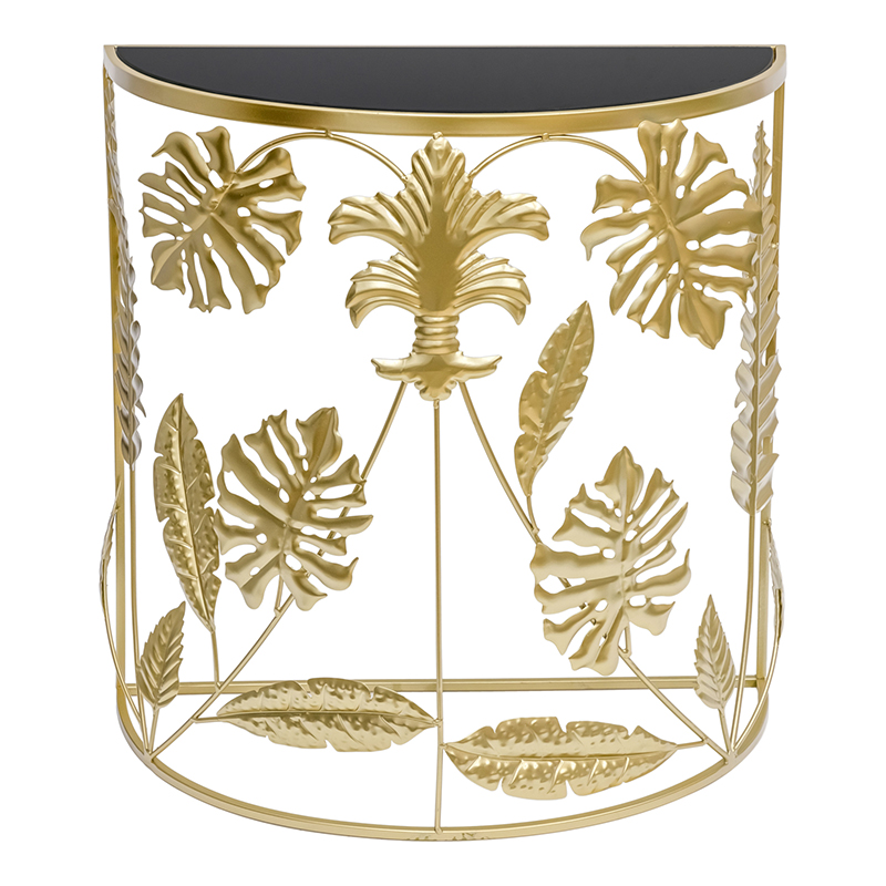 Консоль Tropical Gold Leaves Console Золотой Черный в Воронеже | Loft Concept 