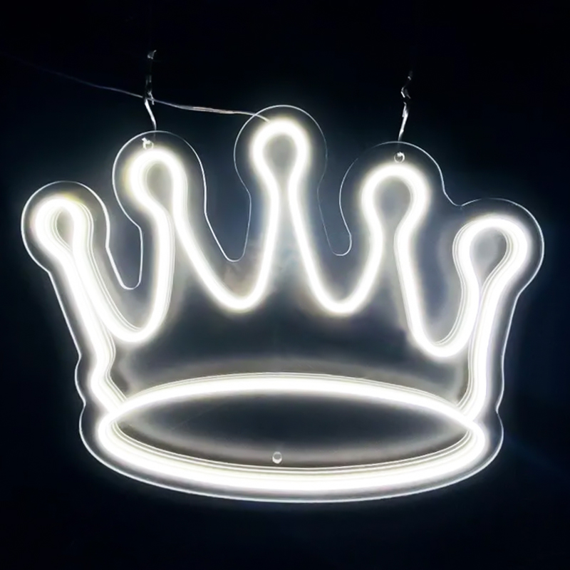 Неоновая настенная лампа Crown Neon Wall Lamp Белый Прозрачный в Воронеже | Loft Concept 