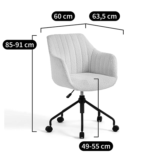 Вращающееся кресло с обивкой букле Boucle Office Chair в Воронеже