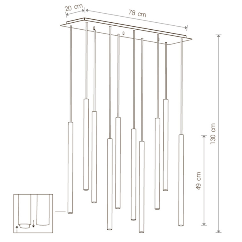 Светильник Trumpet Rectangle White 10 плафонов в Воронеже