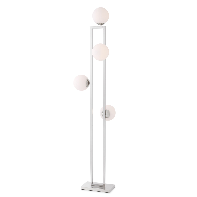 Торшер Eichholtz Floor Lamp Pascal Nickel Никель Белый в Воронеже | Loft Concept 