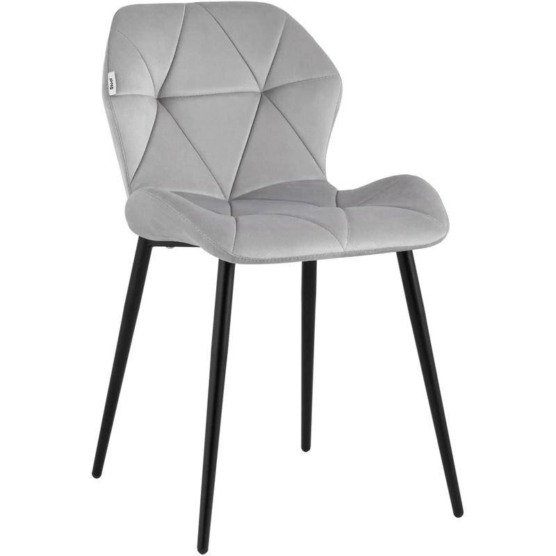 Стул Jeroen Chair II Серый Велюр Серый Черный в Воронеже | Loft Concept 