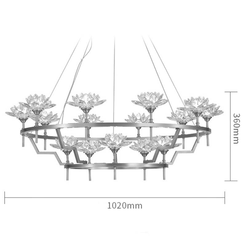 Большая Люстра Хрустальные Цветы Лотоса Lotus flower Clear Glass lamp 15 в Воронеже