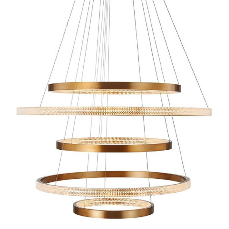 Люстра композиция из пяти колец Five Round Horizontal Rings Brass Chandelier Латунь Прозрачный Люстра композиция из пяти колец Five Round Horizontal Rings Brass Chandelier Латунь Прозрачный в Воронеже | Loft Concept
