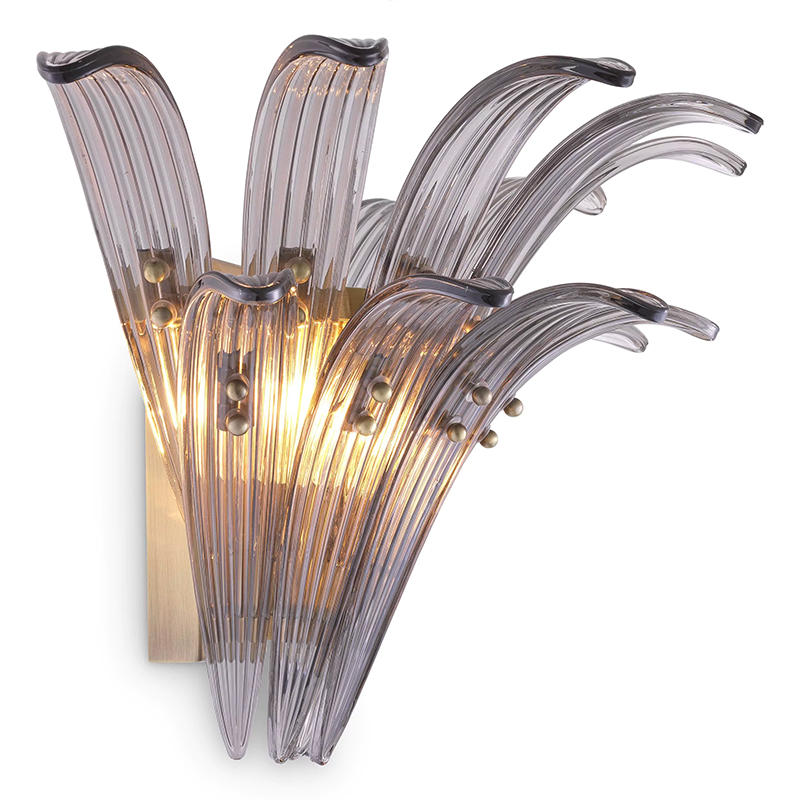 Бра Eichholtz Wall Lamp Italo Стекло Смок Латунь Бра Eichholtz Wall Lamp Italo Стекло Смок Латунь в Воронеже | Loft Concept