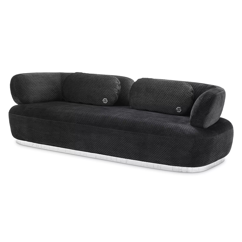 Диван Philipp Plein Sofa Signature Чёрный Черный Золотой в Воронеже | Loft Concept 