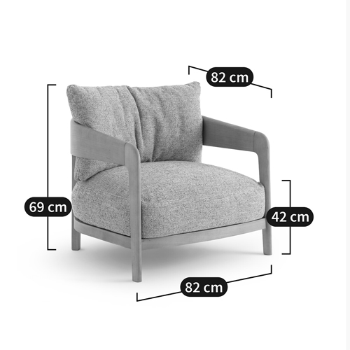 Кресло с каркасом из массива ясеня Deniaud Ash Grey Armchair в Воронеже