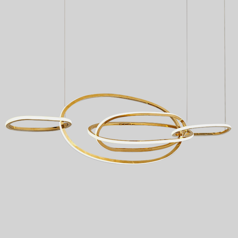 Люстра Horizontal Gold Oval Rings Chandelier Золотой в Воронеже | Loft Concept 