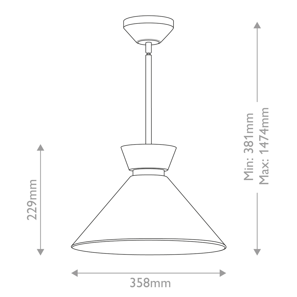 Подвесной светильник с белым стеклянным конусным плафоном Alora Mood в Воронеже