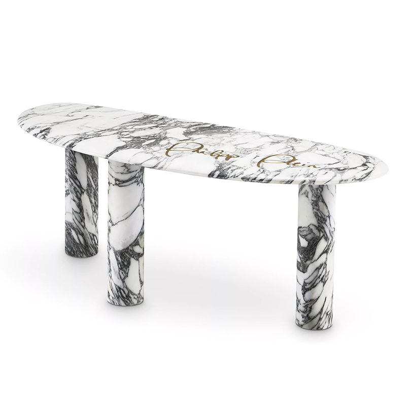 Консоль Philipp Plein Console Table Forte Белый Мрамор Bianco Золотой в Воронеже | Loft Concept 