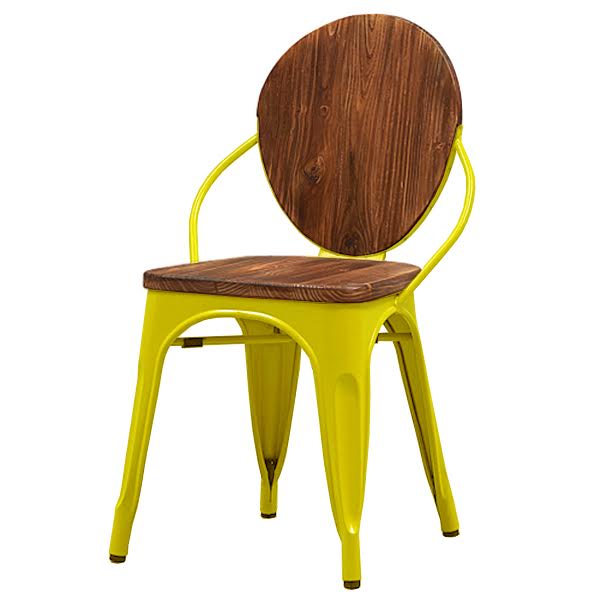 Стул Tolix chair Wooden Yellow Дуб темный Желтый в Воронеже | Loft Concept 