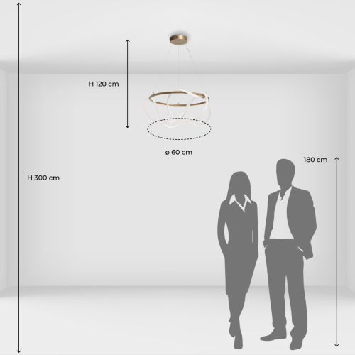 Люстра подвесная круглая золотого цвета с белыми изогнутыми световыми линиями Luke Lampco Tracer Lamp в Воронеже