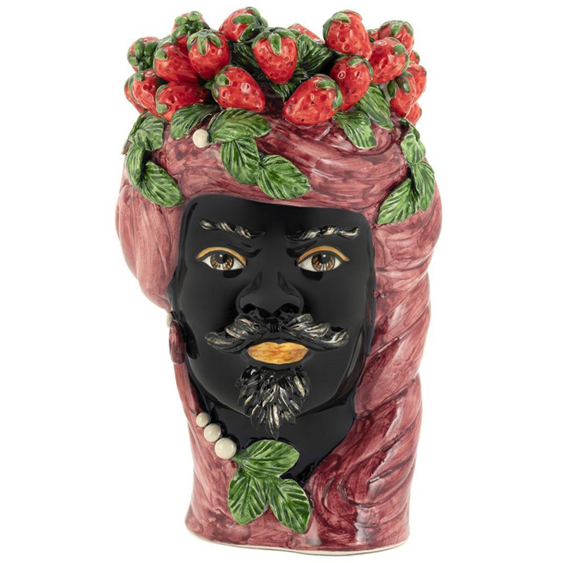 Ваза Vase Strawberries Head Man Bordeaux Бургундский красный Красный Черный Зеленый Мульти в Воронеже | Loft Concept 