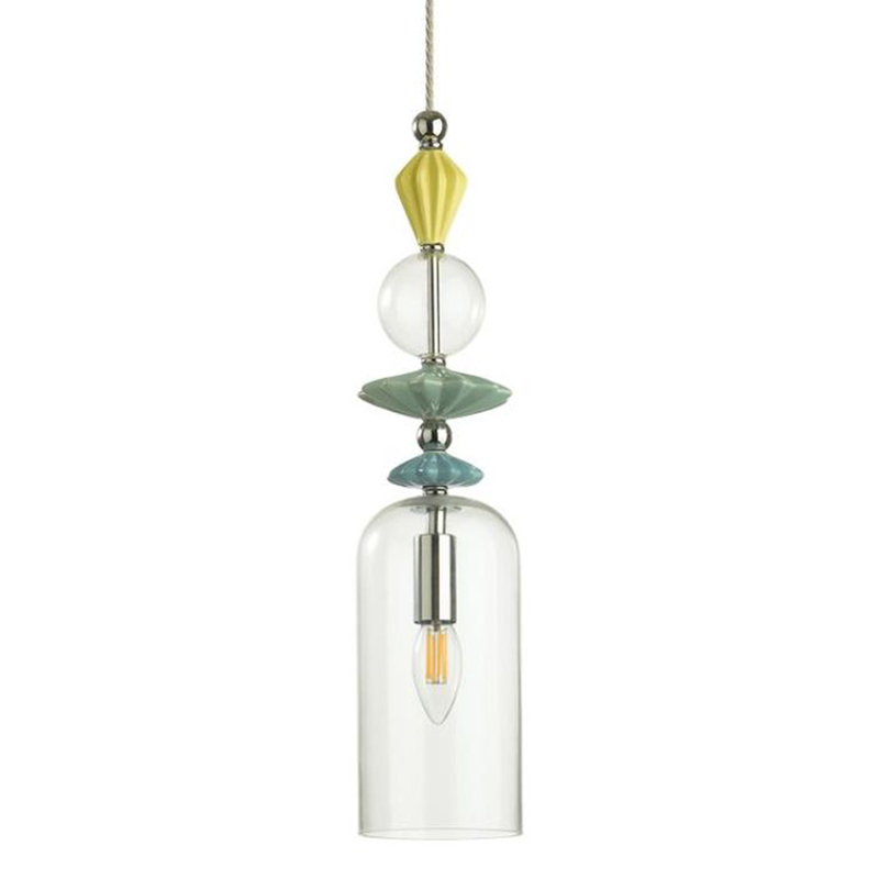 Подвесной светильник Iris Glas hanging lamp candy C chrome Прозрачное Стекло Прозрачный желтый Голубой Хром Прозрачный зеленый в Воронеже | Loft Concept 