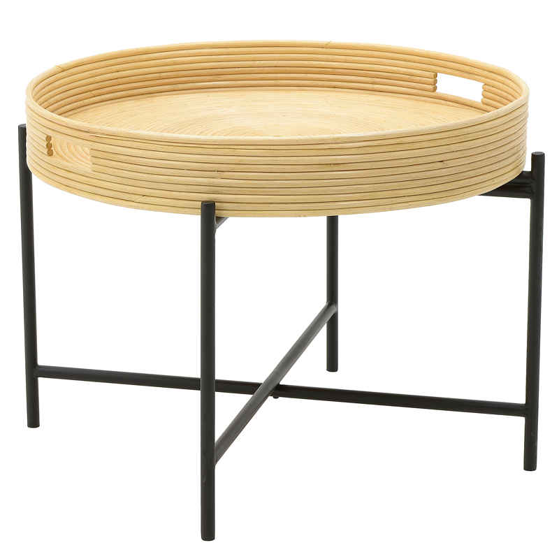 Кофейный стол-поднос Odelis Rattan Table Черный Древесина в Воронеже | Loft Concept 