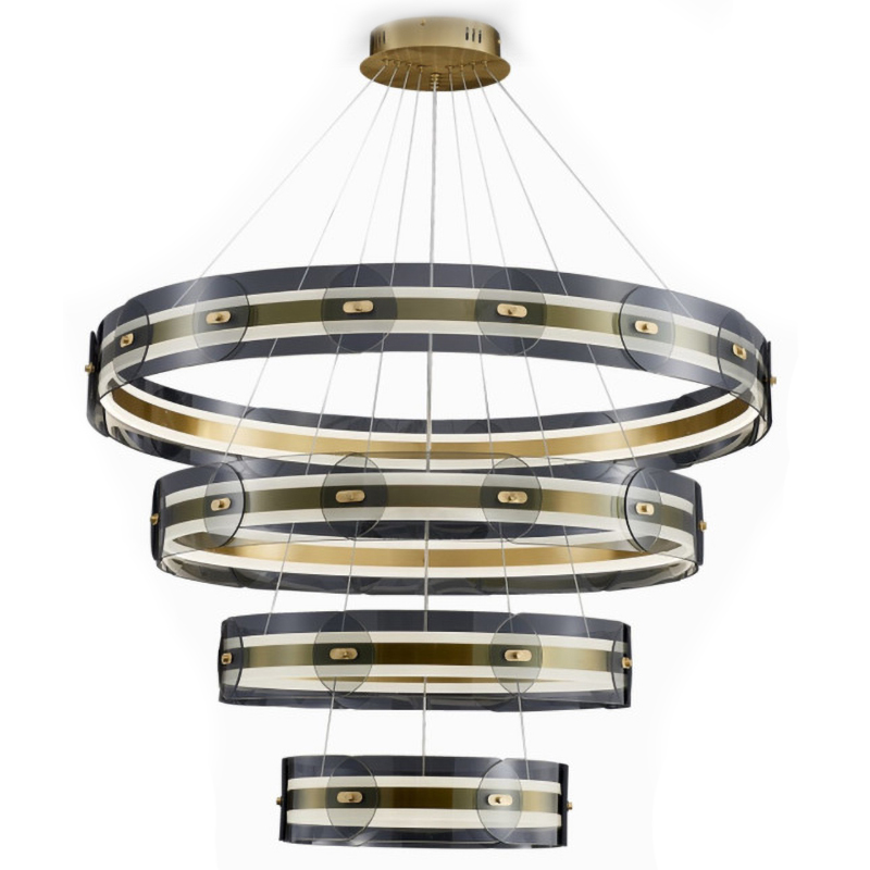 Люстра Gold 3 ring horizontal chandelier Прозрачный Латунь в Воронеже | Loft Concept 