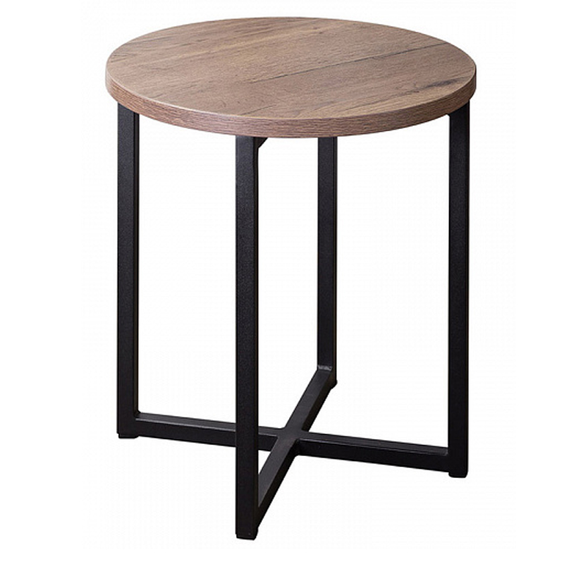 Приставной стол Industrial Oak Heidi Side Table Черный Дерево Табак в Воронеже | Loft Concept 